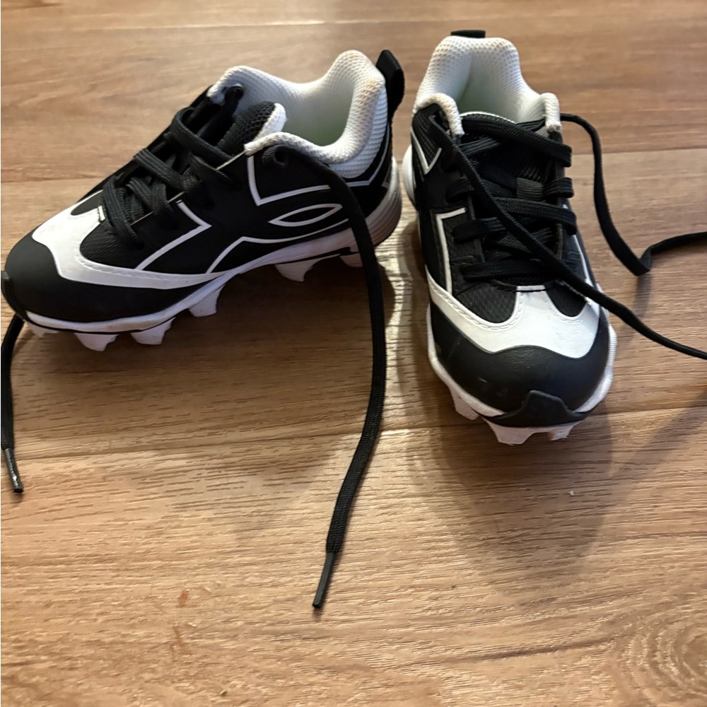 Black and White Under Armour Youth Cleats
